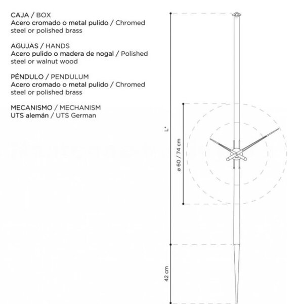 Designové nástěnné hodiny Nomon Pendulo inox