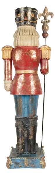 Modrá plastová dekorativní figurka Louskáček – 31x23x99 cm