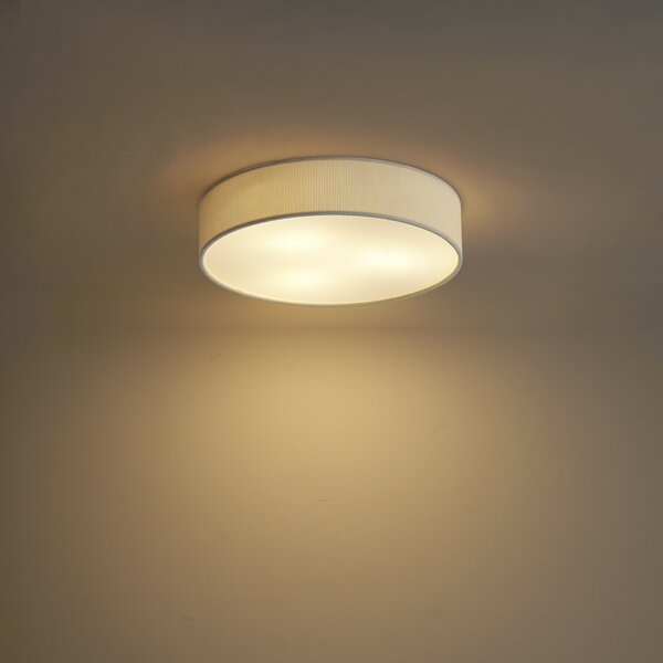 Moderní stropní svítidlo bílé se sametovým stínidlem 46cm 3-světla - Luz