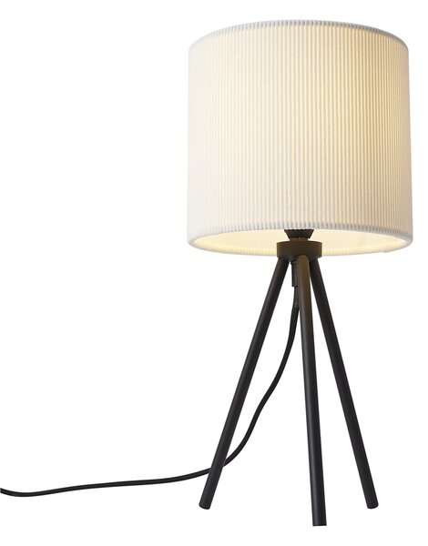 Moderní stolní lampa s trojnožkou bílá se sametovým stínidlem - Luz