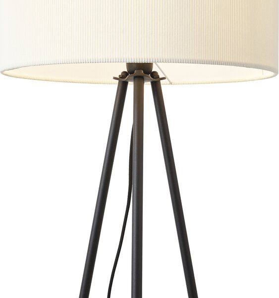 Moderní stojací lampa na trojnožce bílá se sametovým stínidlem - Luz