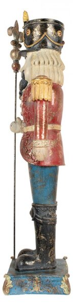 Modrá plastová dekorativní figurka Louskáček – 31x23x99 cm