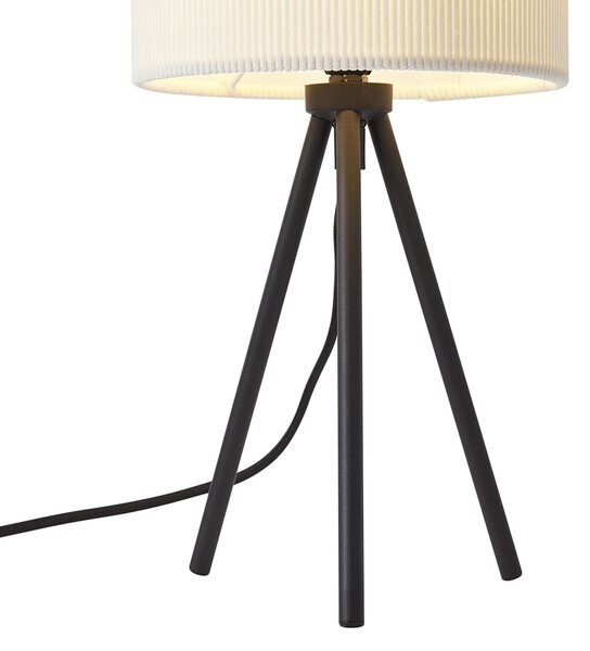 Moderní stolní lampa s trojnožkou bílá se sametovým stínidlem - Luz