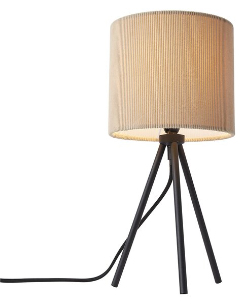 Moderní stolní lampa se stativem v barvě taupe se sametovým stínidlem - Luz