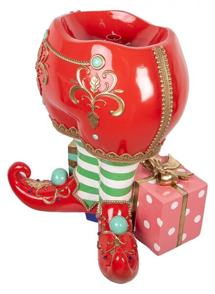 Červený plastový stojan pod vánoční stromeček boty – 57x41x66 cm