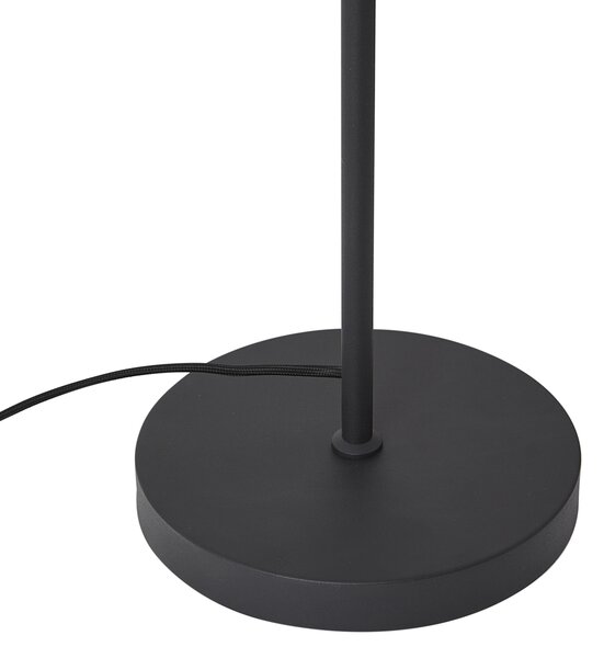 Moderní stojací lampa černá s kouřovým sklem, 3 světla, otočná a sklopná - Gianni