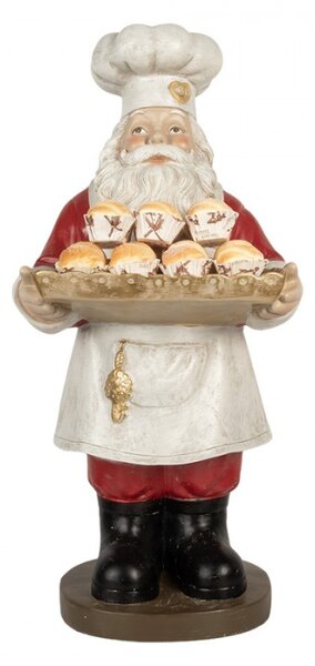 Červená plastová vánoční dekorace Santa Claus – 40x39x81 cm
