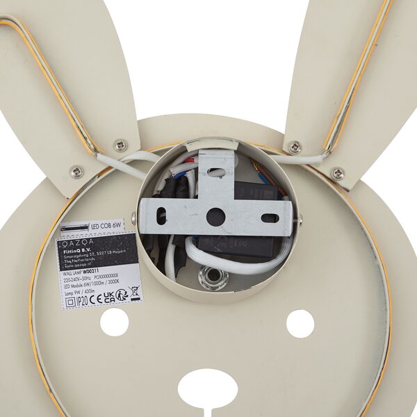 Dětské nástěnné svítidlo béžové vč. LED 3-stupňové stmívatelné - Benny the Bunny