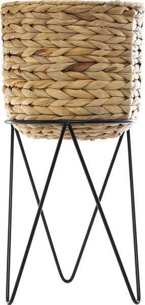 KVĚTINÁČ Z MOŘSKÉ TRÁVY SE STOJÁNEM AYA NATURAL SADA 2KS 54X25 CM+43X20 CM HNĚDÁ