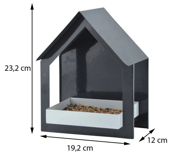 Krmítko pro ptáky Easy, 23x19x12 cm, kov, černá