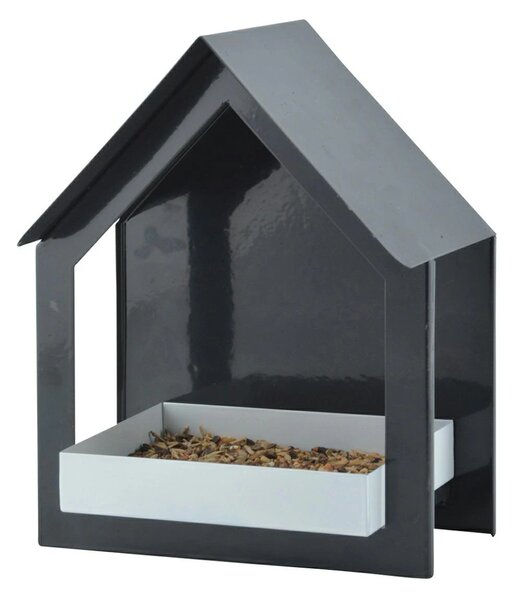 Krmítko pro ptáky Easy, 23x19x12 cm, kov, černá
