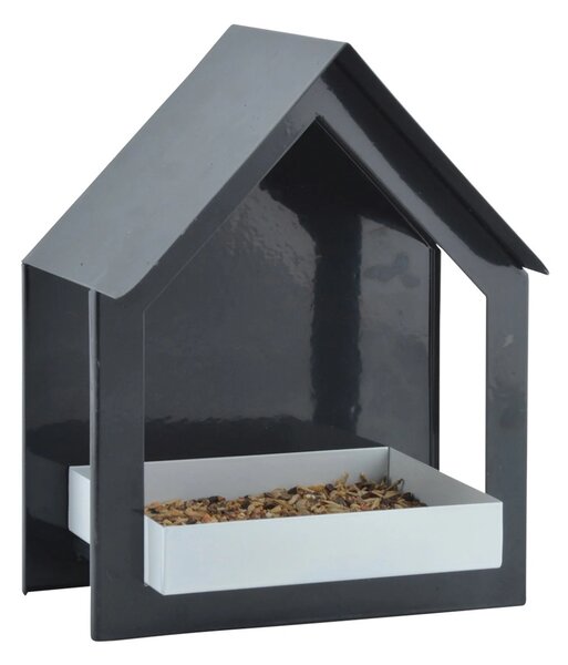 Krmítko pro ptáky Easy, 23x19x12 cm, kov, černá