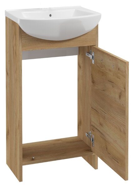 Skříňka s umyvadlem Deftrans 46,5 x 24,5 x 84 cm dub craft zlatý