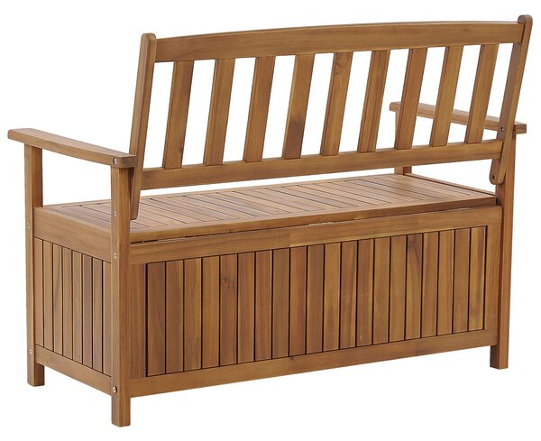 Zahradní lavice SOVANA 120 cm s úložným prostorem Akáciové dřevo Hnědá