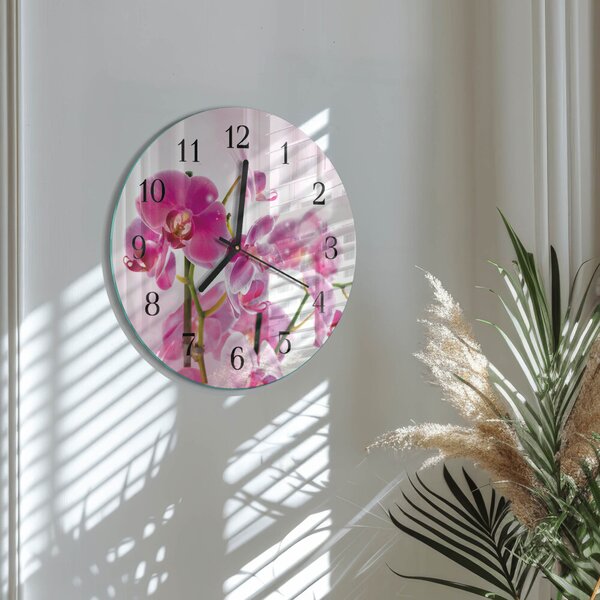 Skleněné nástěnné hodiny Orchidej zsoc-fi30-00058571