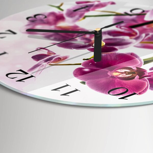 Skleněné nástěnné hodiny Orchidej zsoc-fi30-00058571
