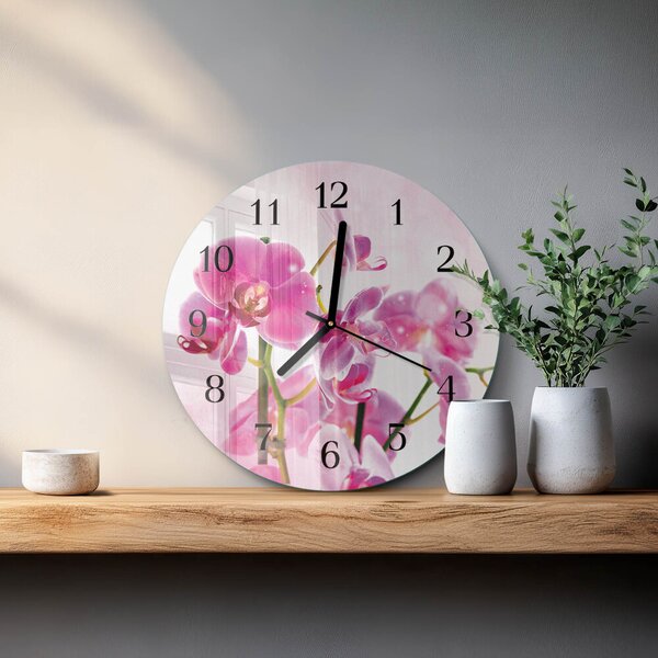 Skleněné nástěnné hodiny Orchidej zsoc-fi30-00058571