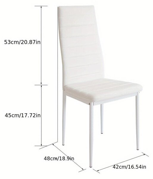 Jídelní židle - Kuchyňské židle - Sada židlí - Designové židle - Šedobílá Imitace kůže - Robustní ocelové nohy