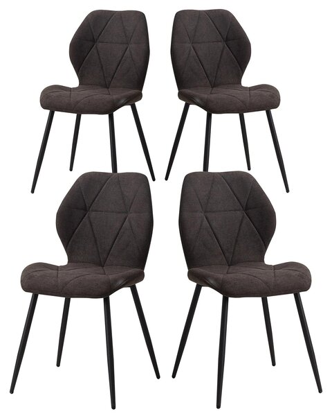 Sada čtyř jídelních židlí - Židle - Kuchyňská židle - Skandinávský minimalistický design - Černá barva