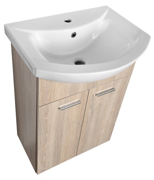 Aqualine Sapho, ZOJA umyvadlová skříňka 50,5x74x30cm, dub platin, 51057