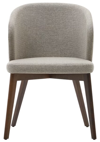 Hnědá čalouněná jídelní židle Kave Home Darice s tmavou podnoží