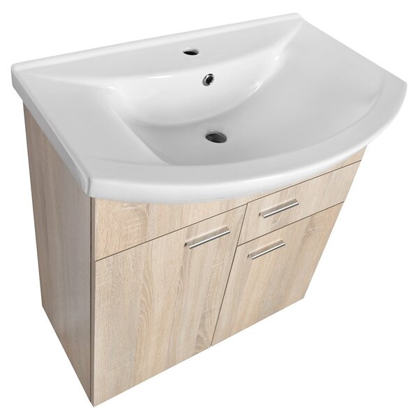 Aqualine Aqualine, ZOJA umyvadlová skříňka 71,5x74x34cm, dub platin, 51175