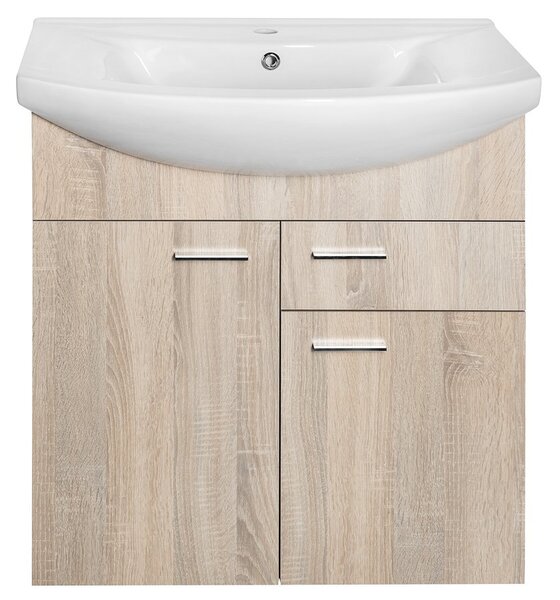 Aqualine Aqualine, ZOJA umyvadlová skříňka 71,5x74x34cm, dub platin, 51175