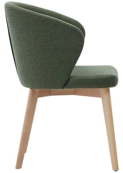 Zelená čalouněná jídelní židle Kave Home Darice