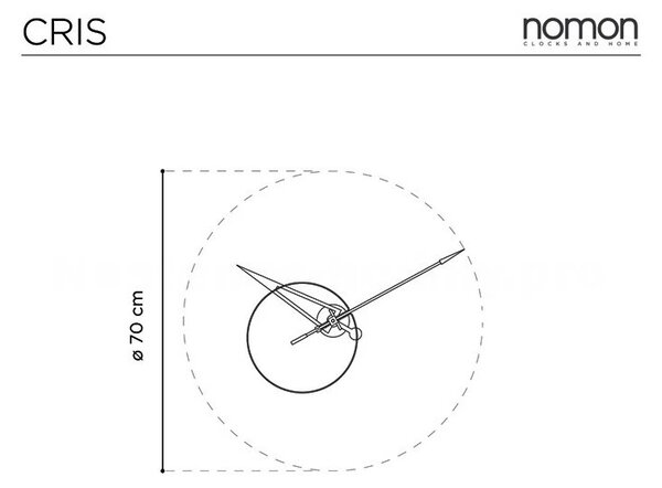 Designové nástěnné hodiny Nomon Cris walnut 70cm