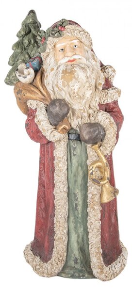 Červená keramická vánoční dekorace Santa Claus – 35x28x83 cm