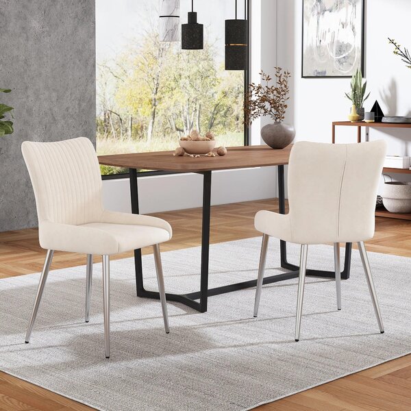 Jídelní židle - Sametové židle - Pohodlné křesla - Komfortní posezení - Kovové nohy - Kompaktní design