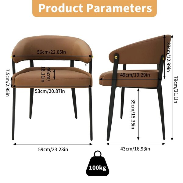 Jídelní židle - Židle - židle - Pohodlné židle - Minimalistický design - Mikrovlákno (látka)