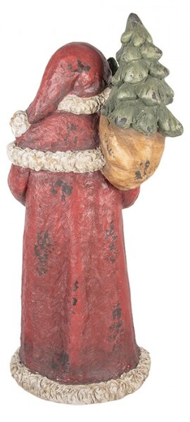 Červená keramická vánoční dekorace Santa Claus – 35x28x83 cm