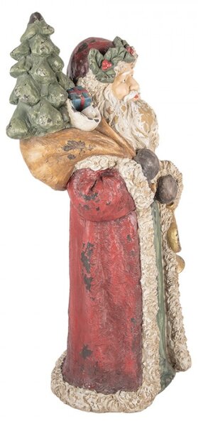 Červená keramická vánoční dekorace Santa Claus – 35x28x83 cm