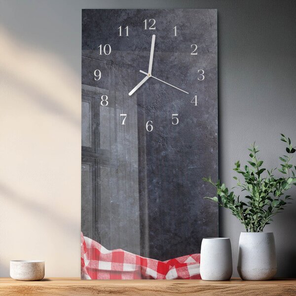 Skleněné hodiny vertikální Mramorový stůl zsppb-30x60-00092289