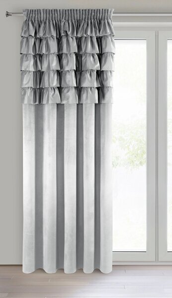 ZATEMŇOVACÍ ZÁVĚS NA PÁSCE AURA 140X270 CM STŘÍBRNÁ