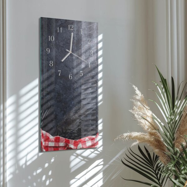 Skleněné hodiny vertikální Mramorový stůl zsppb-30x60-00092289