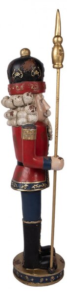 Červená keramická dekorativní figurka Louskáček – 30x25x120 cm