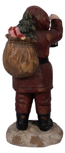 Červená keramická dekorativní figurka Santa Claus – 37x39x82 cm