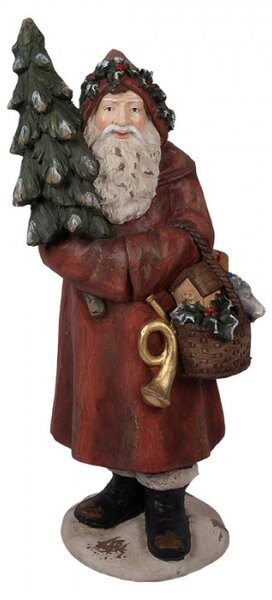 Červená keramická dekorativní figurka Santa Claus – 39x30x93 cm
