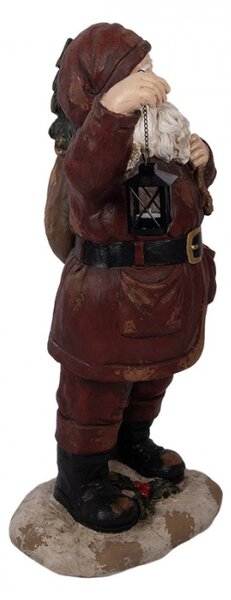 Červená keramická dekorativní figurka Santa Claus – 37x39x82 cm