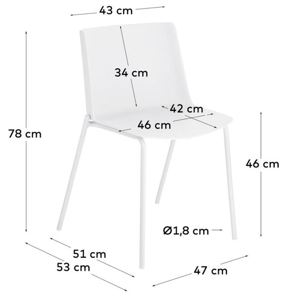 Bílá plastová jídelní židle Kave Home Hannia