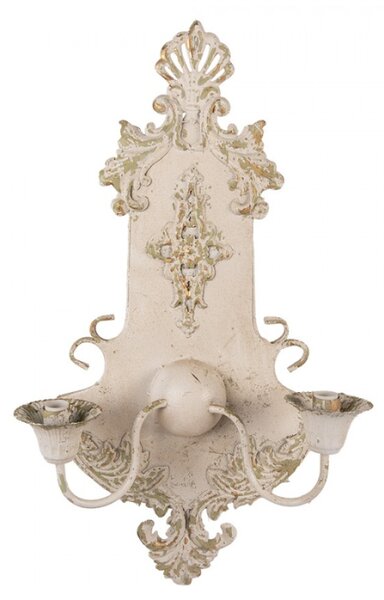 Béžovo-zelená kovová nástěnná lampa – 40x18x70 cm