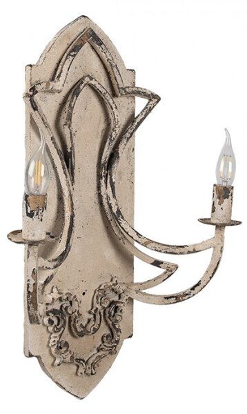 Béžová kovová nástěnná lampa – 41x17x60 cm
