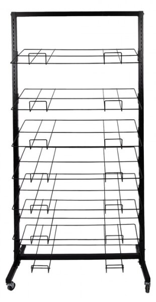 Černý kovový stojan na rohožky – 83x40x180 cm