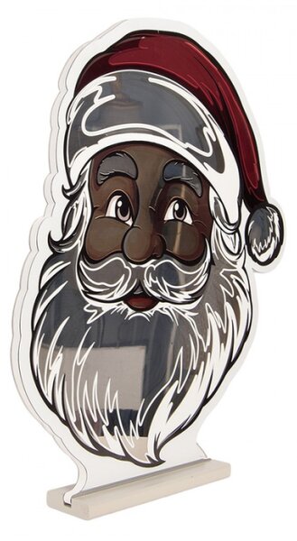 Červená plastová vánoční infinity lampa Santa Claus – 48x8x57 cm