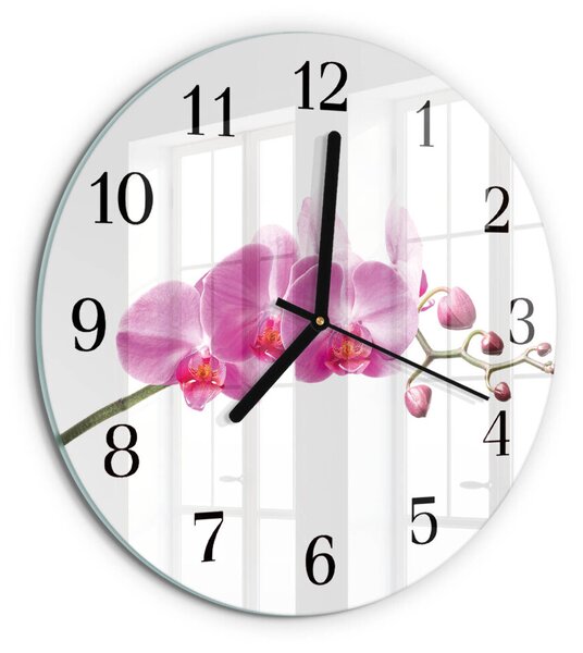 Skleněné nástěnné hodiny Orchidej zsoc-fi30-00179002