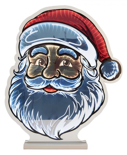 Červená plastová vánoční infinity lampa Santa Claus – 48x8x57 cm