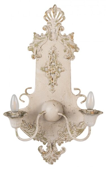 Béžovo-zelená kovová nástěnná lampa – 40x18x70 cm
