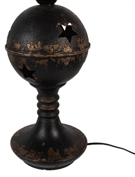 Černá kovová stolní lampa – 35x78 cm